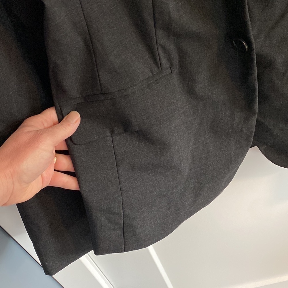 J Crew Charcoal Blazer EUC Size 8 Tall Bi Stretch - Picture 6 of 11